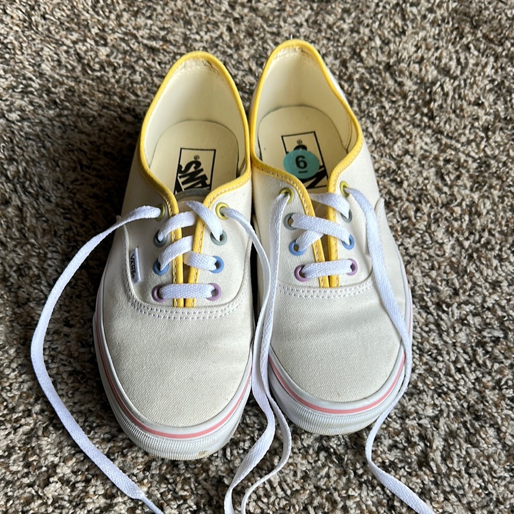 Vans Canvas Sneakers with Yellow Trim